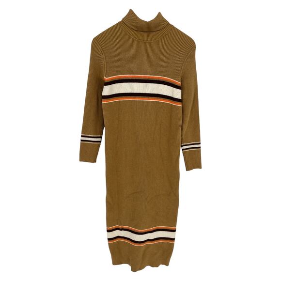 Free People Sport Stripe Midi sweater dress brown tan - M - Picture 2 of 9